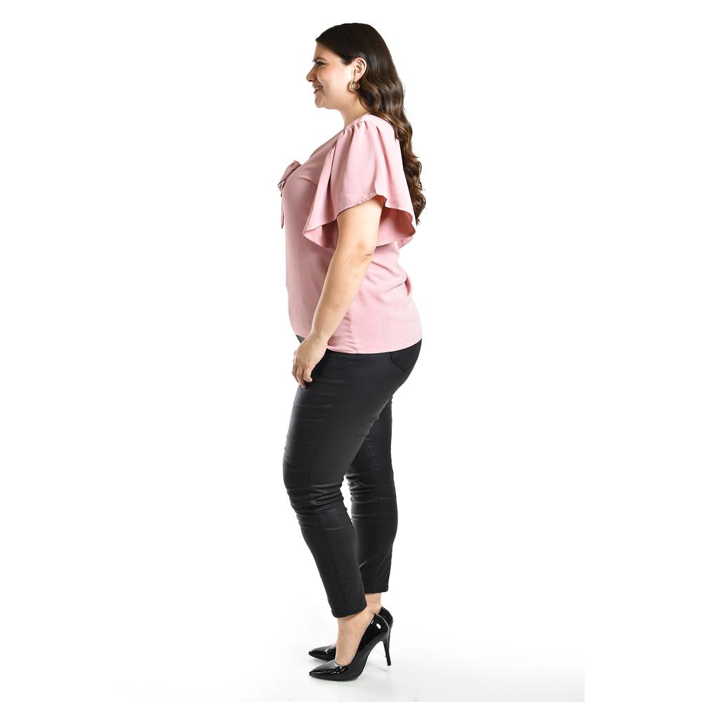 Foto 3 pulgar | Blusa Con Moño Al Frente Roman Fashion /tallas Extras, 1874 (rosa) Rosa