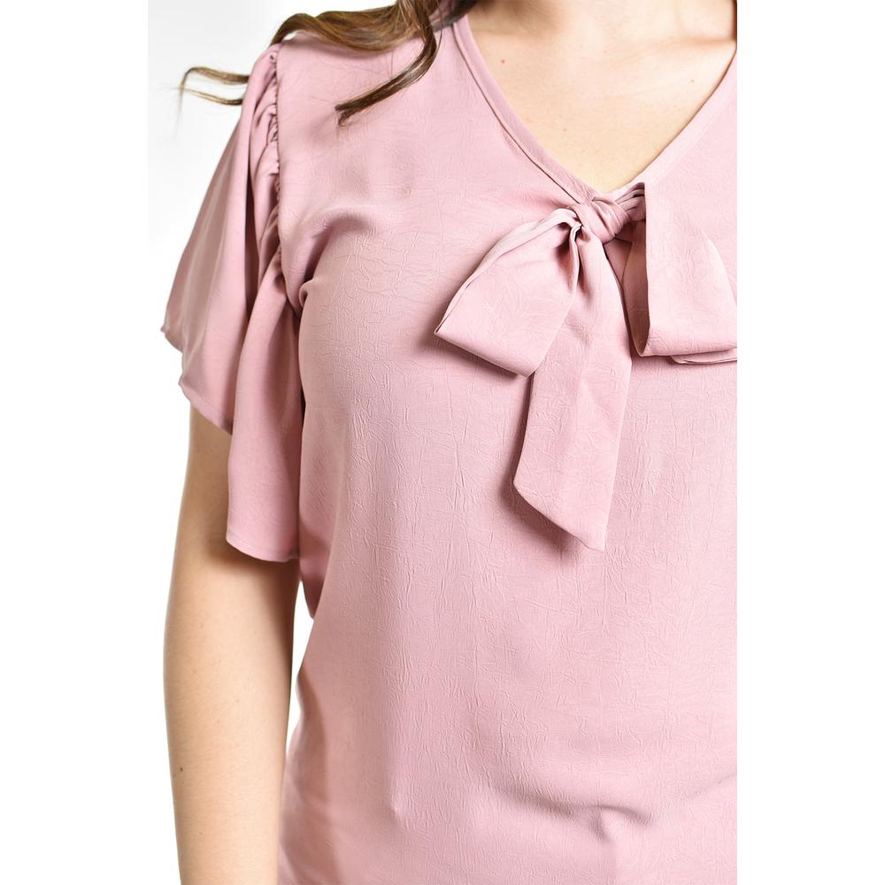 Foto 5 pulgar | Blusa Con Moño Al Frente Roman Fashion /tallas Extras, 1874 (rosa) Rosa