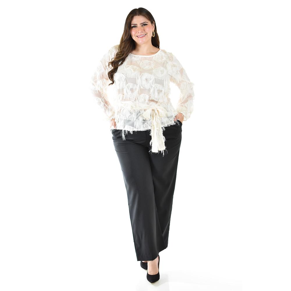 Foto 6 | Blusa Con Diseño Texturizado Roman Fashion / Tallas Extras, 5105 (blanco) Blanco