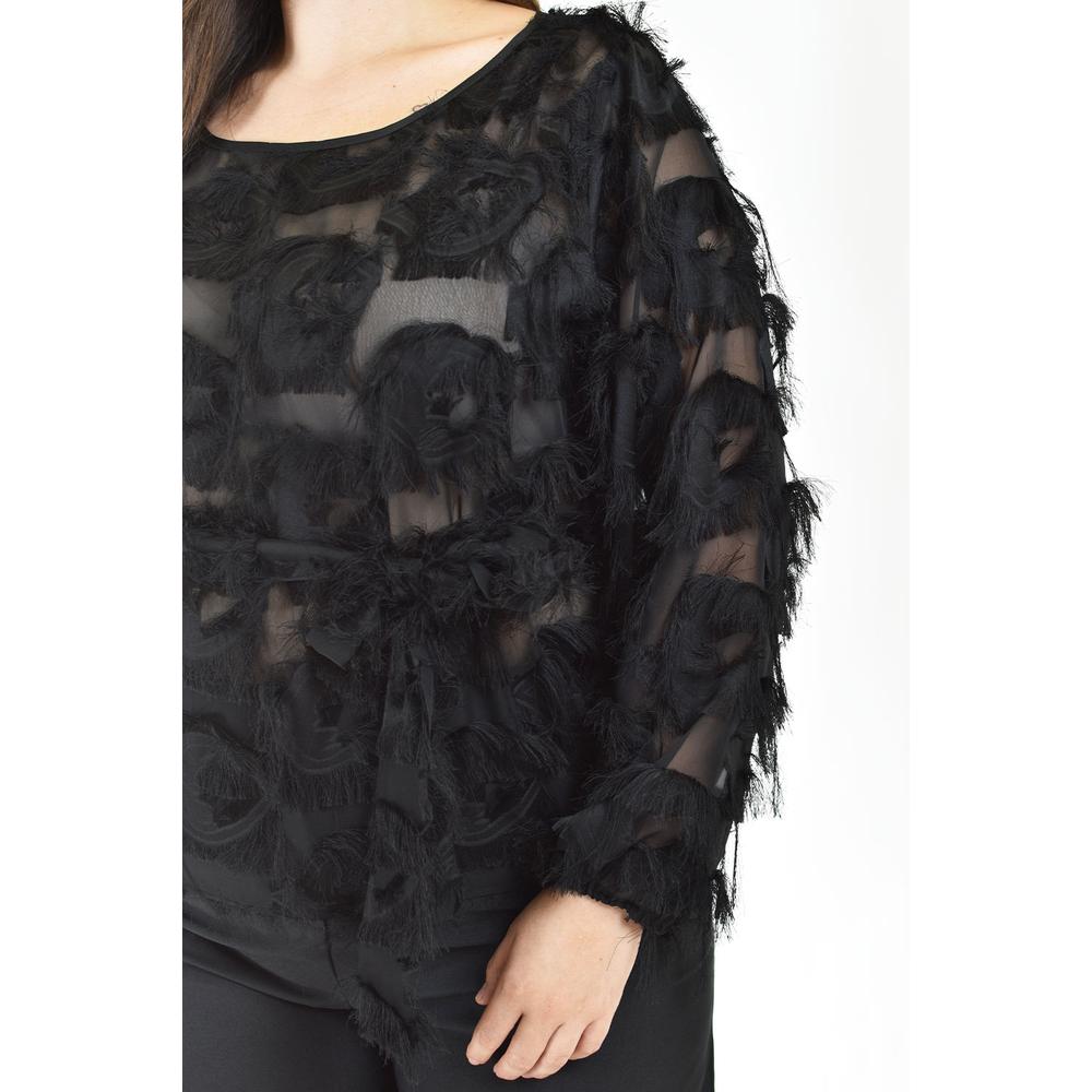 Foto 5 pulgar | Blusa Con Diseño Texturizado Roman Fashion / Tallas Extras, 5105 (negro) Negro