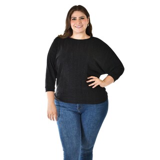 Foto 5 | Blusa De Hilos Brillantes Roman Fashion /tallas Extras, 5108 (negro) Negro