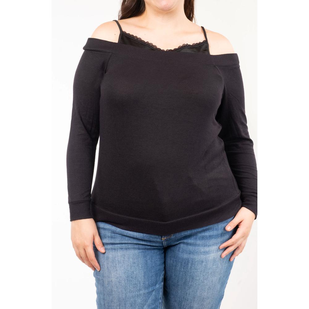 Foto 5 pulgar | Blusa Diseño Doble Prenda Roman Fashion /tallas Extras, 1130 (negro) Negro