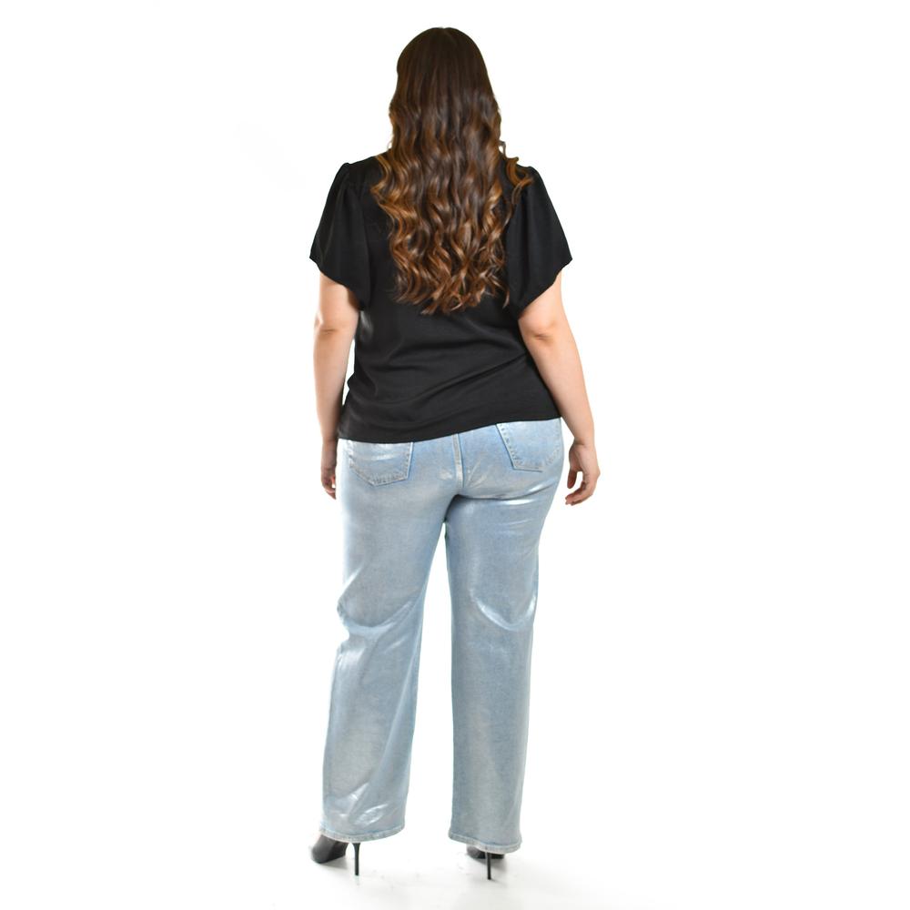 Foto 4 pulgar | Blusa Con Moño Al Frente Roman Fashion /tallas Extras, 1874 (negro) Negro