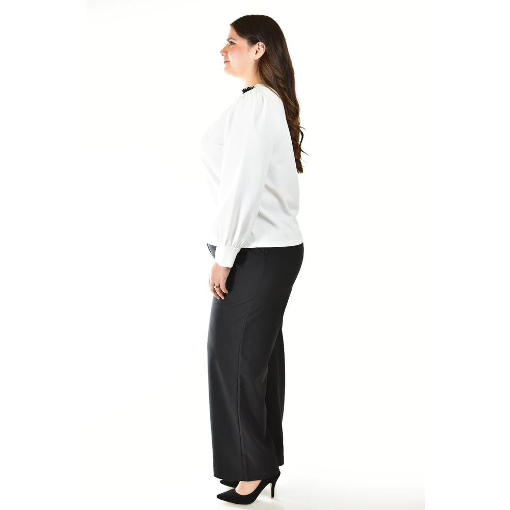 Foto 3 pulgar | Blusa Con Detalle De Flor En Hombro Roman Fashion /tallas Extras, 5106 (blanco) Blanco