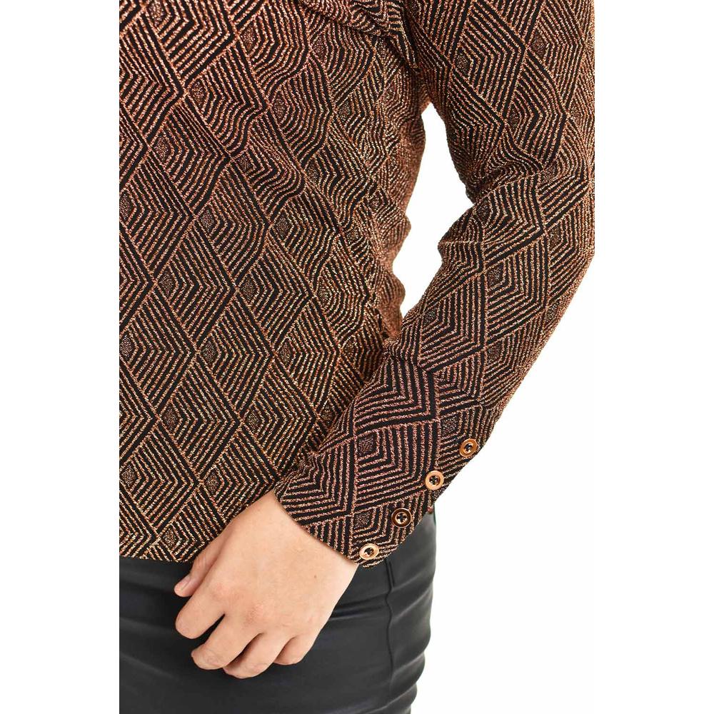 Foto 5 pulgar | Blusa Con Patron Geometrico Roman Fashion /tallas Extras, 5109 (cobre) Dorado