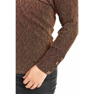 Foto 4 | Blusa Con Patron Geometrico Roman Fashion /tallas Extras, 5109 (cobre) Dorado