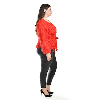 Foto 2 | Blusa Con Diseño Texturizado Roman Fashion / Tallas Extras, 5105 (rojo) Rojo