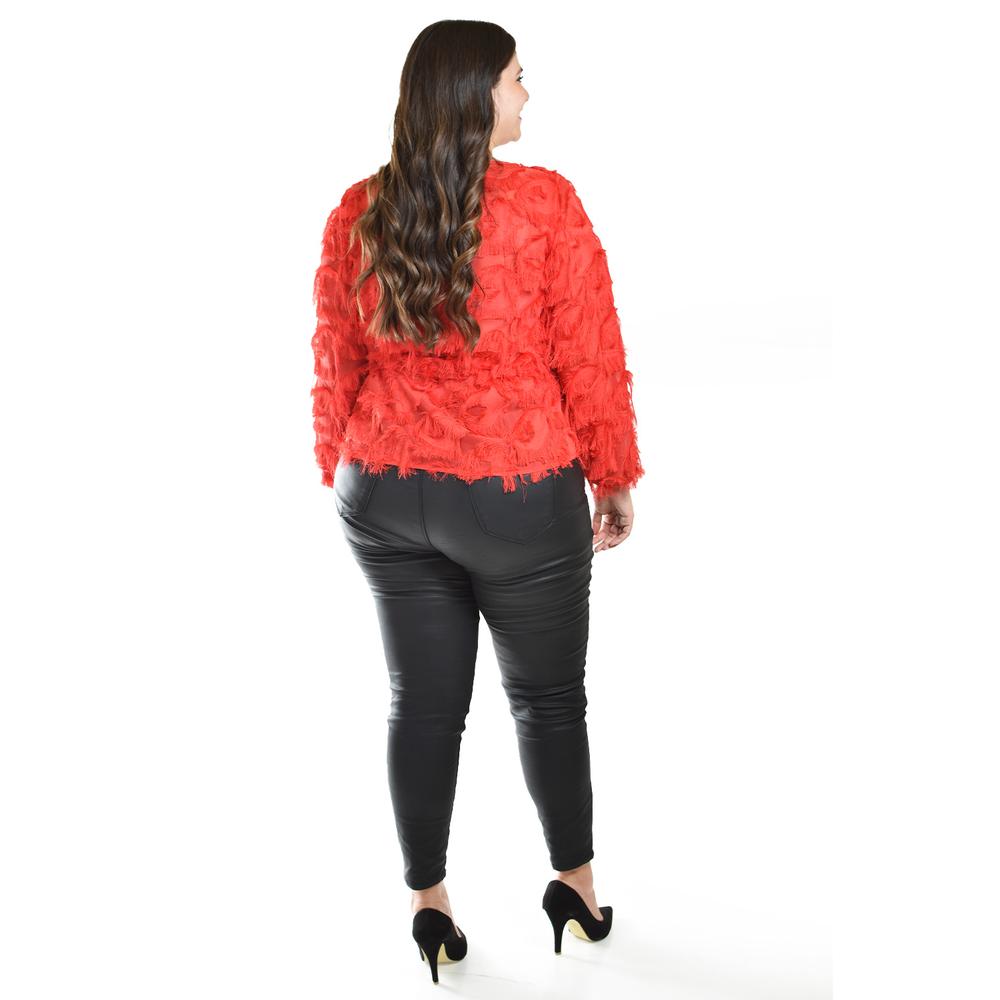 Foto 4 pulgar | Blusa Con Diseño Texturizado Roman Fashion / Tallas Extras, 5105 (rojo) Rojo