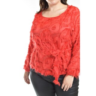 Foto 4 | Blusa Con Diseño Texturizado Roman Fashion / Tallas Extras, 5105 (rojo) Rojo