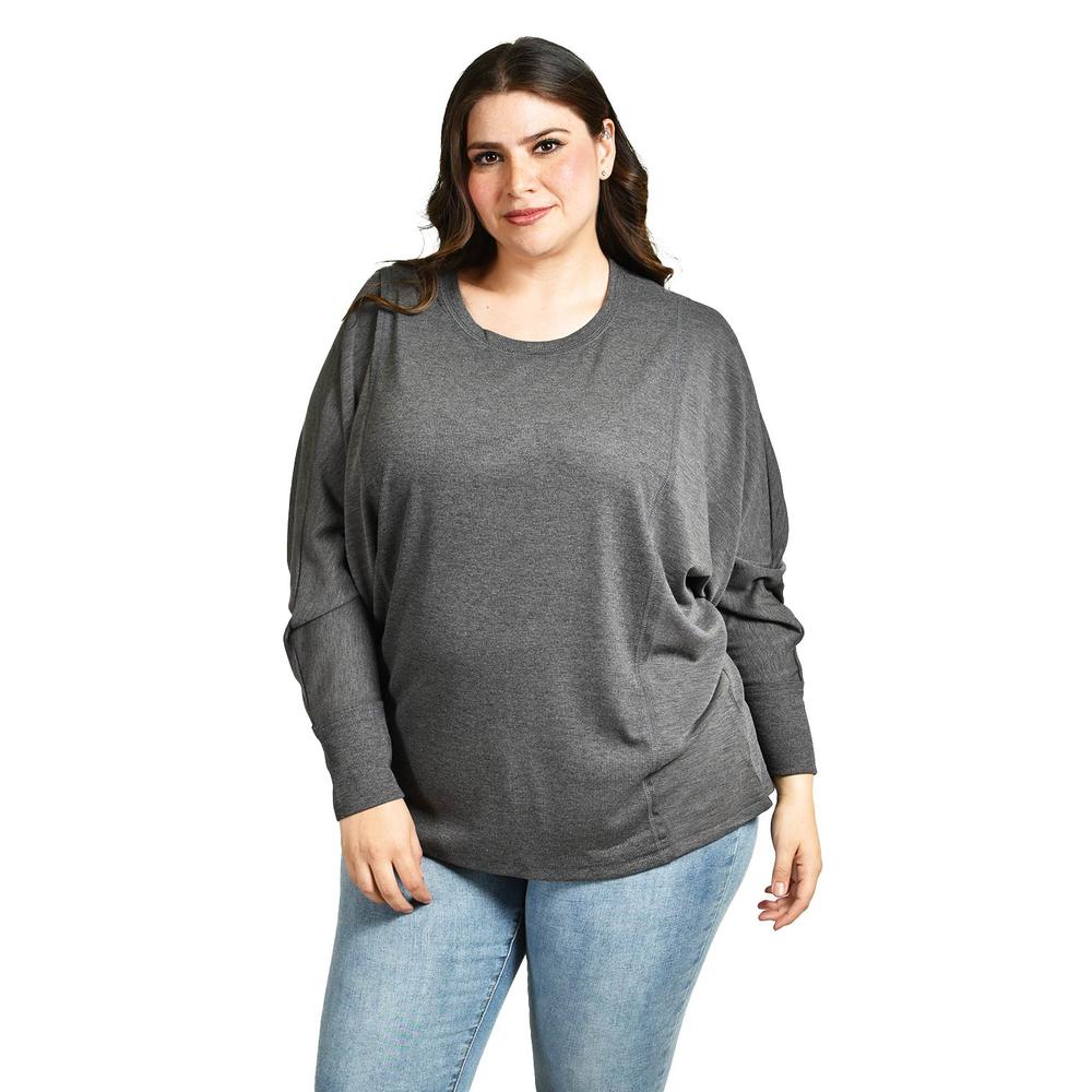 Foto 4 pulgar | Blusa Con Manga Kimino Roman Fashion /tallas Extras, 1041 (gris) Gris