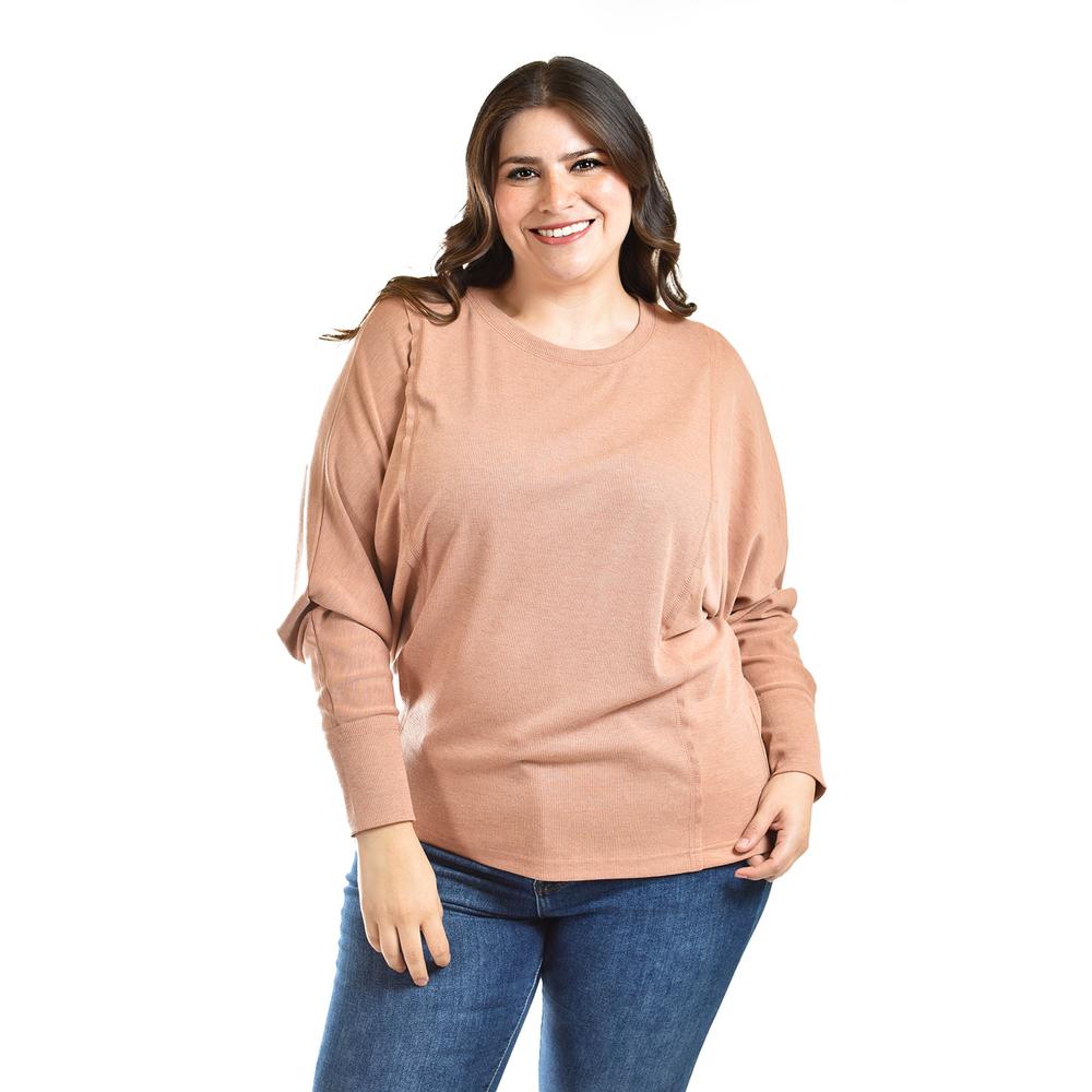 Blusa Con Manga Kimino Roman Fashion /tallas Extras, 1041 (cafe) Cafe