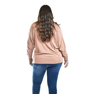 Foto 3 | Blusa Con Manga Kimino Roman Fashion /tallas Extras, 1041 (cafe) Cafe