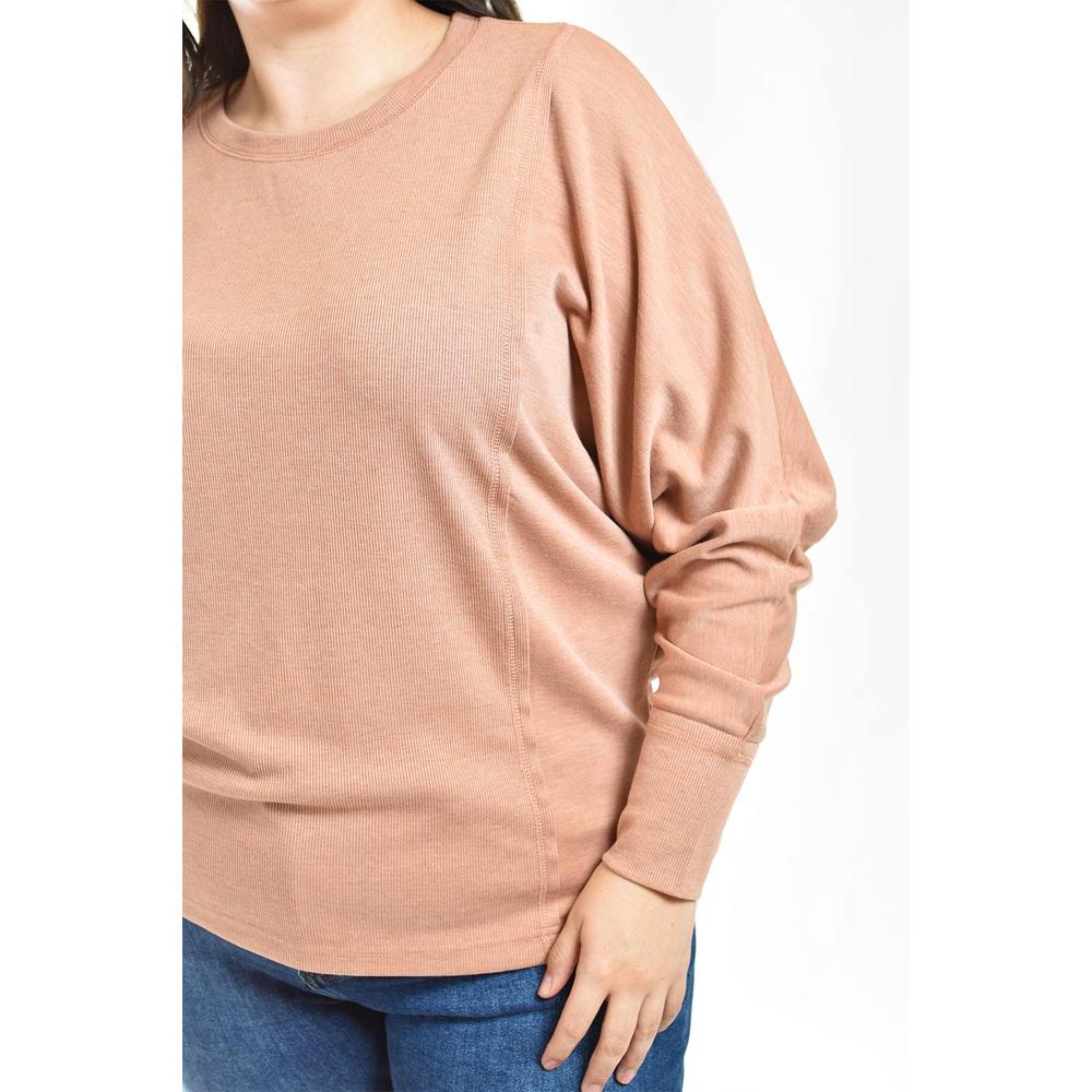Foto 5 pulgar | Blusa Con Manga Kimino Roman Fashion /tallas Extras, 1041 (cafe) Cafe
