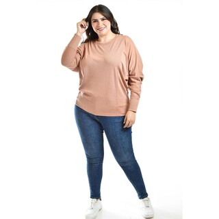 Foto 5 | Blusa Con Manga Kimino Roman Fashion /tallas Extras, 1041 (cafe) Cafe