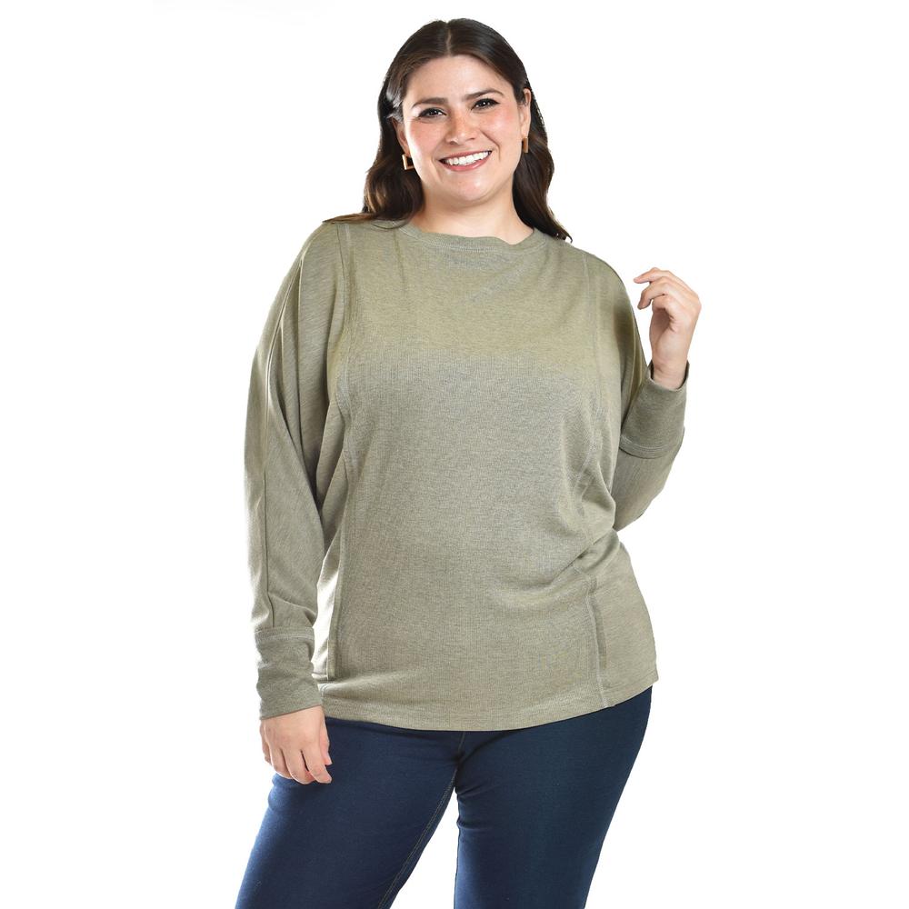 Foto 1 | Blusa con Manga Kimono Roman Fashion Tallas Extras 1041 Verde