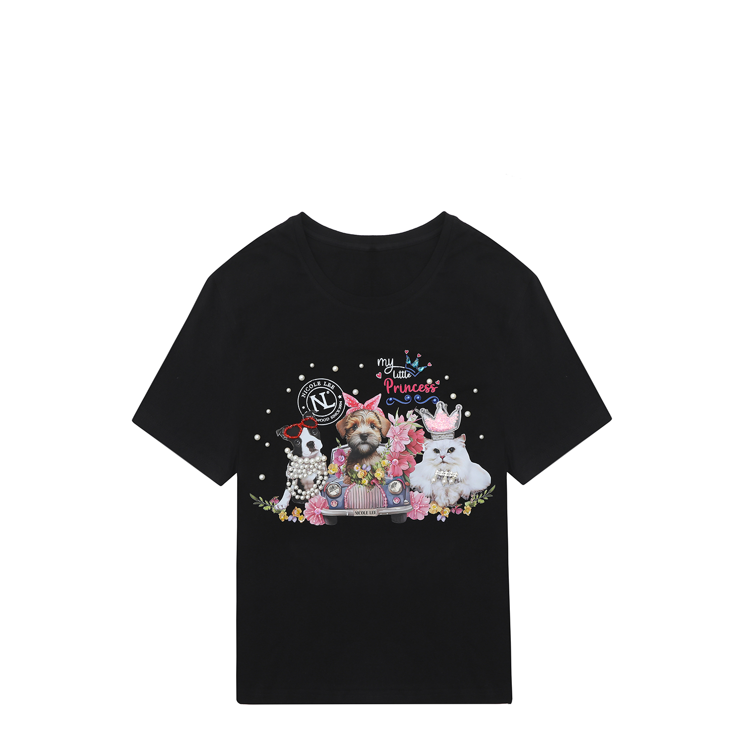 Blusa Con Pedrería Nicole Lee Estampado Family Year