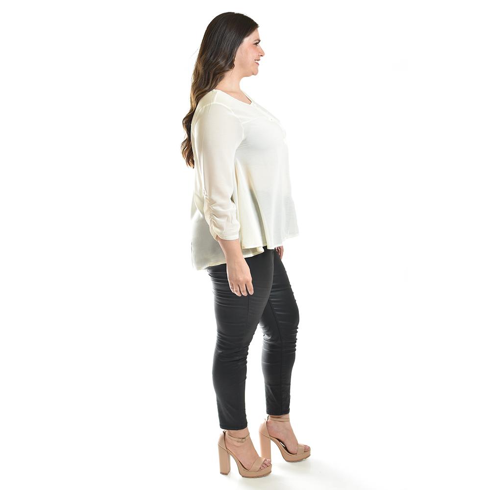 Foto 3 pulgar | Blusa Con Abertura En Espalda Roman Fashion /talllas Extras, 8035 (hueso) Beige