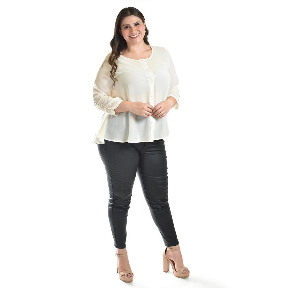 Foto 5 pulgar | Blusa Con Abertura En Espalda Roman Fashion /talllas Extras, 8035 (hueso) Beige