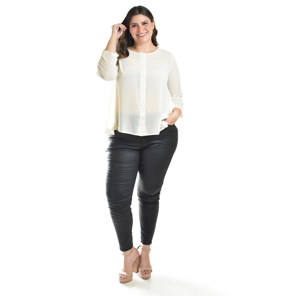Foto 6 pulgar | Blusa Con Abertura En Espalda Roman Fashion /talllas Extras, 8035 (hueso) Beige