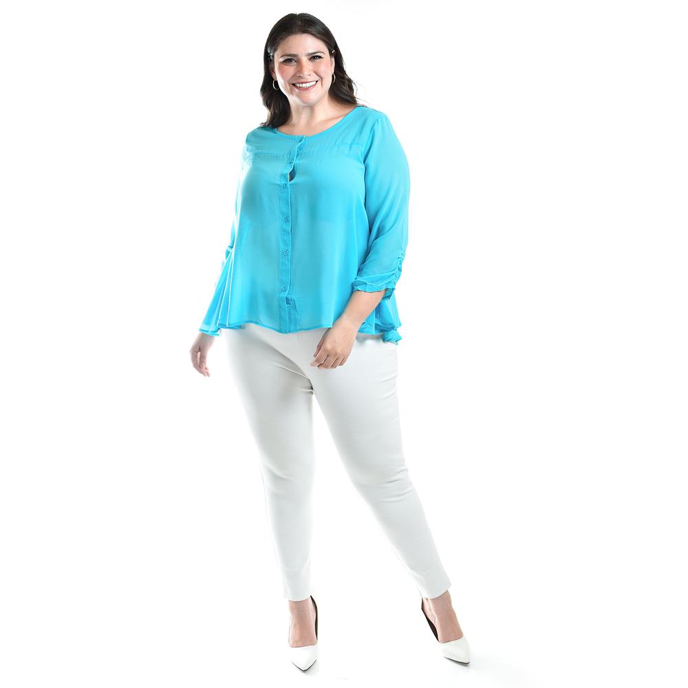 Foto 5 pulgar | Blusa Con Abertura En Espalda Roman Fashion /talllas Extras, 8035 (azul Claro) Azul