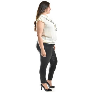 Foto 2 | Blusa Con Detalle De Olan Roman Fashion / Tallas Extras, 8048 (beige) Beige