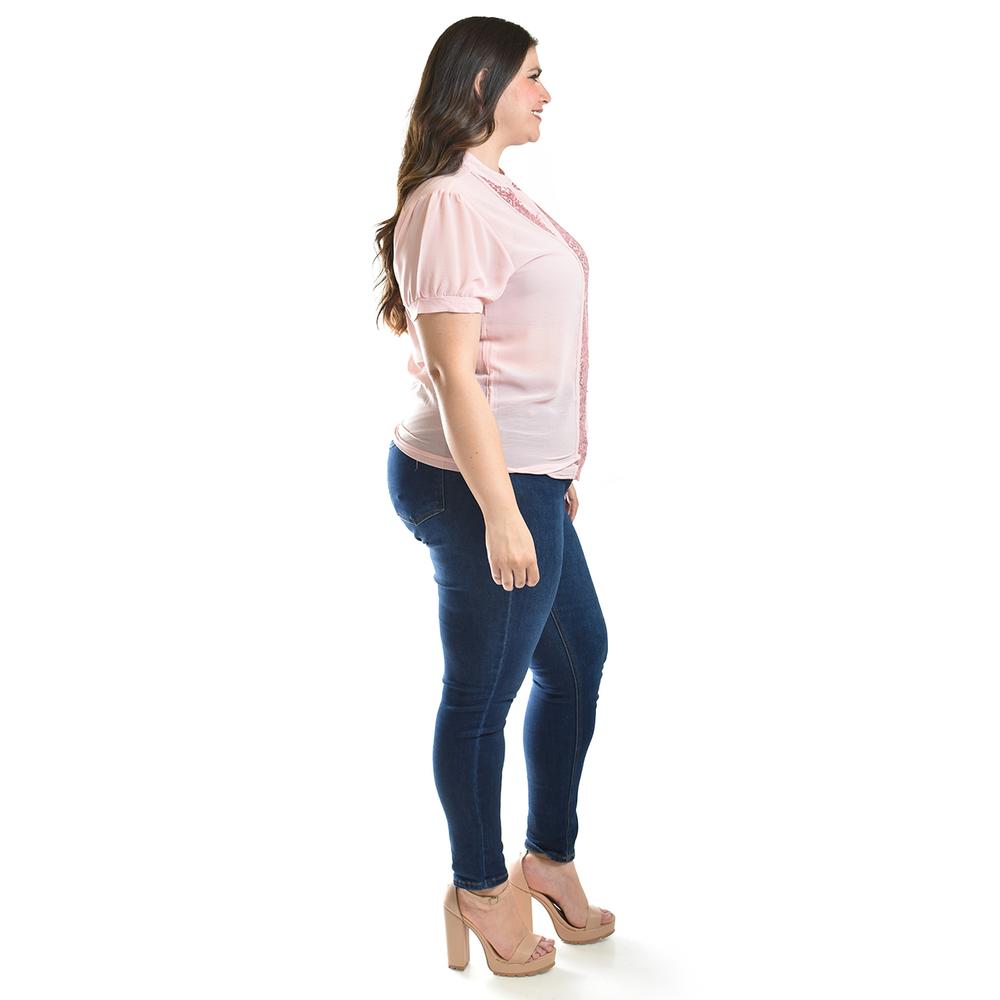 Foto 3 pulgar | Blusa Con Detalles De Lentejuela Roman Fashion /tallas Extras, 8034 (rosa) Rosa