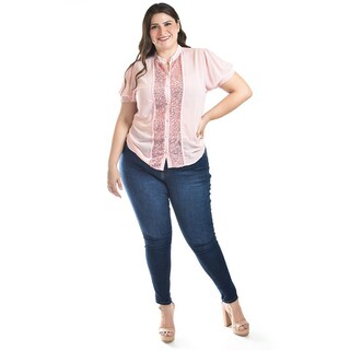 Foto 5 | Blusa Con Detalles De Lentejuela Roman Fashion /tallas Extras, 8034 (rosa) Rosa