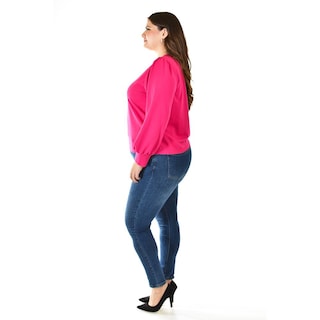 Foto 2 | Blusa con Flor en Hombro Roman Fashion 5106 Fucsia para Mujer