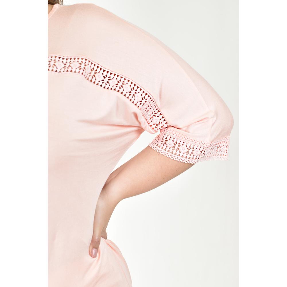 Foto 5 pulgar | Blusa Con Detalle De Encaje Roman Fashion /tallas Extras, 242 (palo De Rosa) Rosa