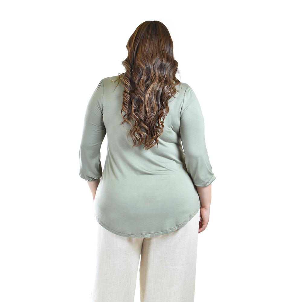 Foto 4 pulgar | Blusa Diseño Bohemio Roman Fashion/ Tallas Extras, 246 (verde Militar) Verde