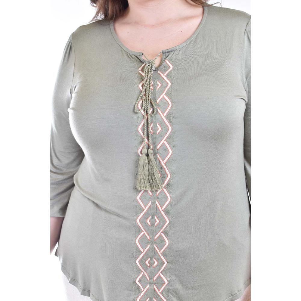 Foto 5 pulgar | Blusa Diseño Bohemio Roman Fashion/ Tallas Extras, 246 (verde Militar) Verde