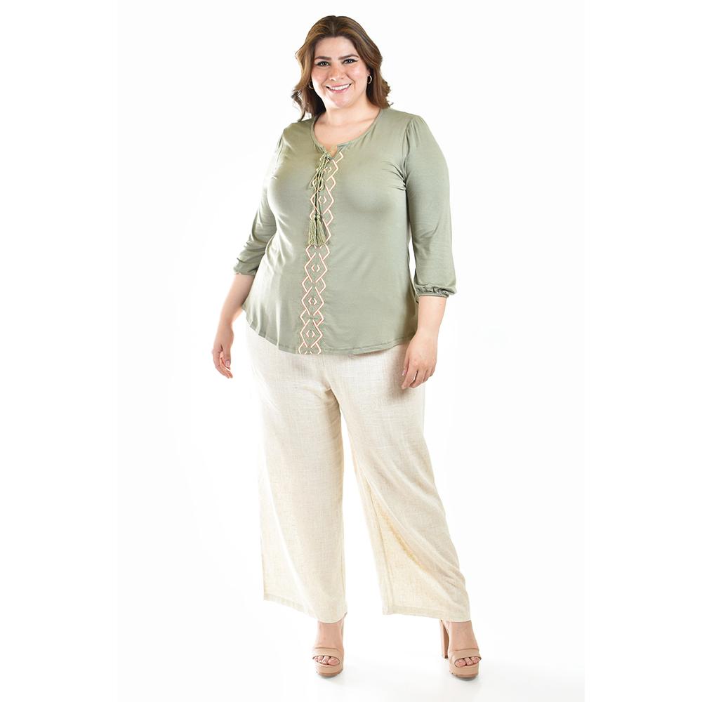 Foto 6 pulgar | Blusa Diseño Bohemio Roman Fashion/ Tallas Extras, 246 (verde Militar) Verde