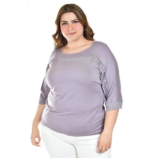 Foto 1 | Blusa Con Detalle De Encanje Roman Fashion /tallas Extras, 242 (lila) Lila