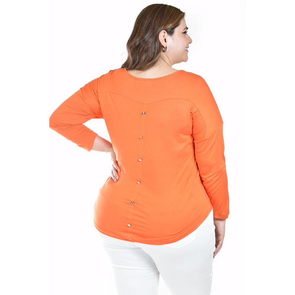 Foto 4 pulgar | Blusa Love Roman Fashion /tallas Extras, 278 (naranja) Naranja