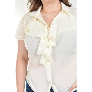 Foto 4 | Blusa Con Detalle De Olanes Roman Fashion /tallas Extras, 204 (negro) Negro