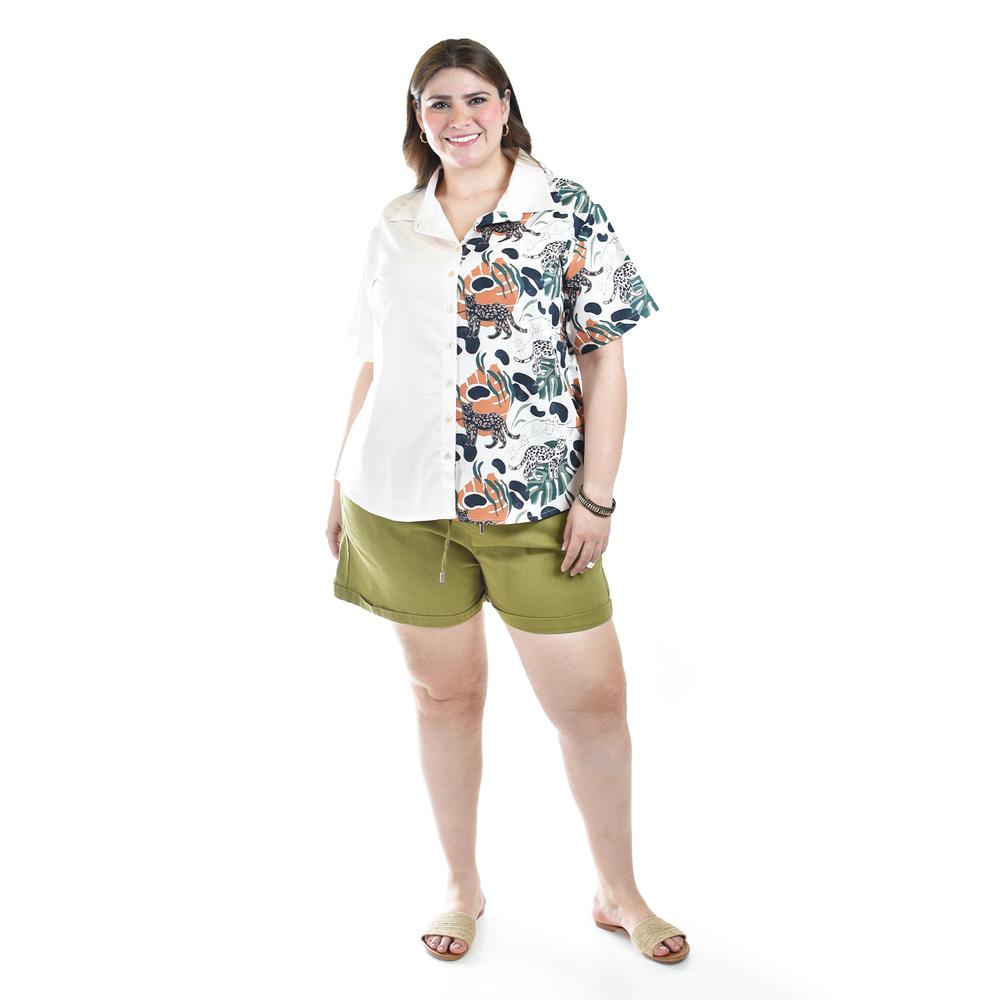 Foto 6 pulgar | Blusa Estampado Unico Roman Fashion /tallas Extras, 5108 (cafe /jaguar) Multicolor