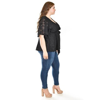 Foto 2 | Blusa De Encaje Roman Fashion /tallas Extras, 5113 (negro) Negro