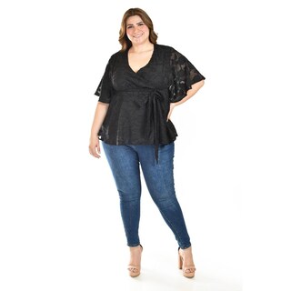 Foto 5 | Blusa De Encaje Roman Fashion /tallas Extras, 5113 (negro) Negro
