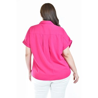 Foto 3 | Blusa Casual Manga Corta Roman Fashion /tallas Extras, 5112 (fiusha) Multicolor