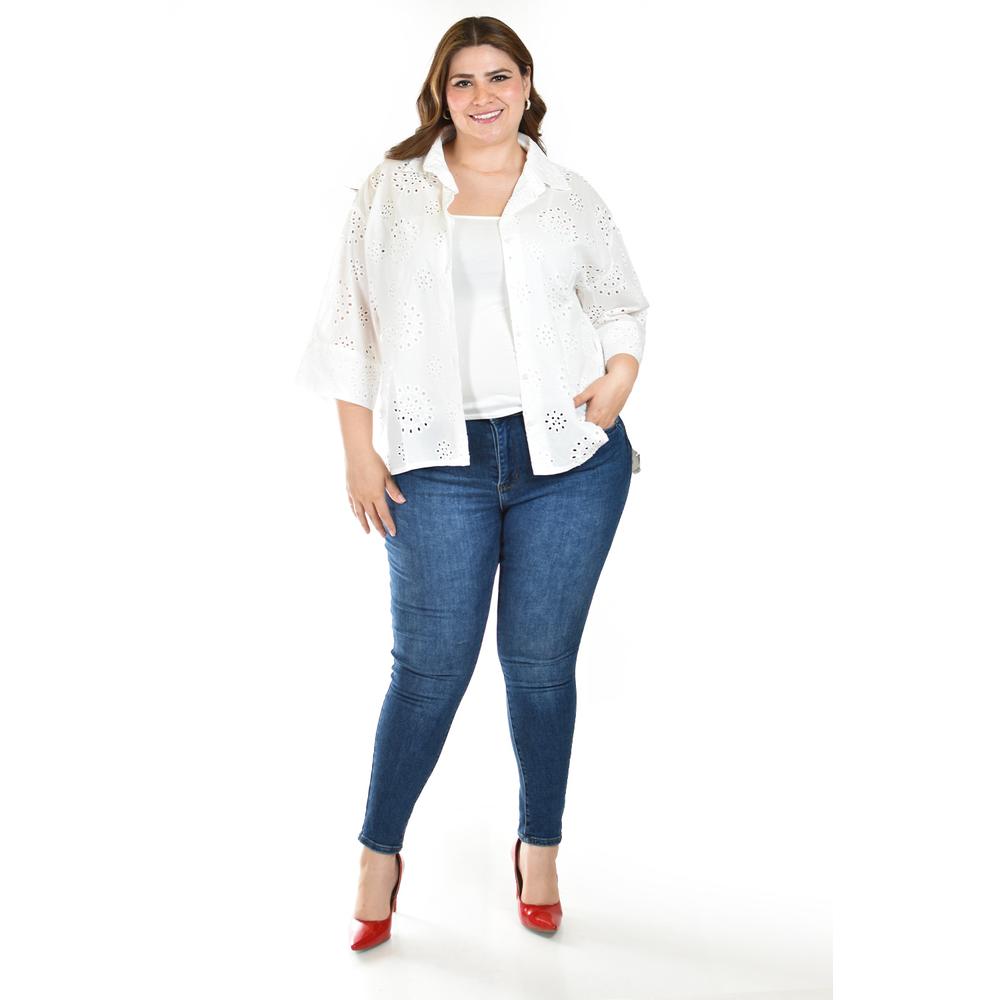 Foto 8 pulgar | Blusa Bordada Roman Fashion 3952 Blanca para Mujer