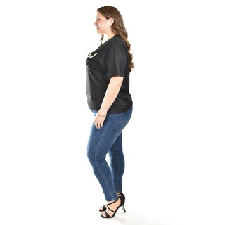 Foto 2 | Blusa Con Detalle De Bolsillo Roman Fashion /tallas Extras, 5111 (negro) Negro