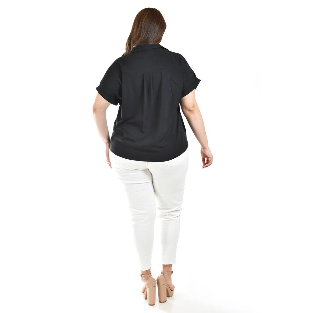 Foto 4 pulgar | Blusa Casual Manga Corta Roman Fashion Negro
