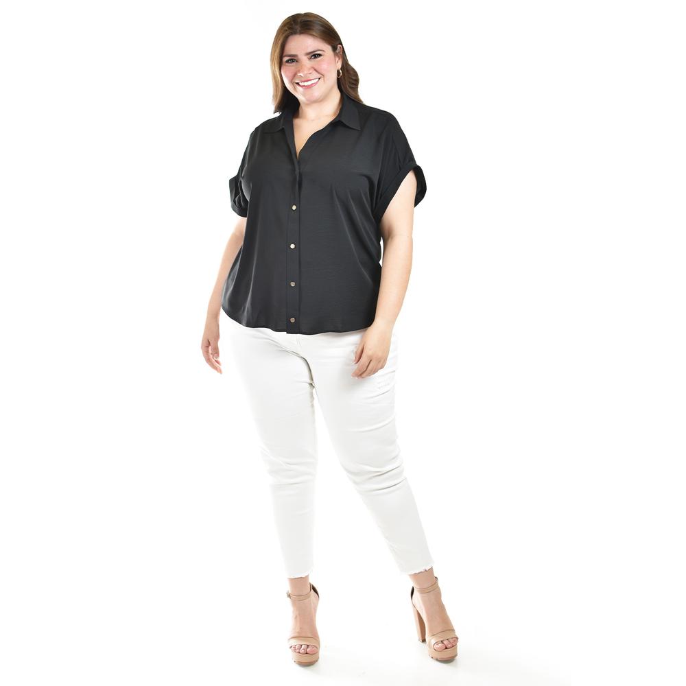 Foto 6 pulgar | Blusa Casual Manga Corta Roman Fashion Negro