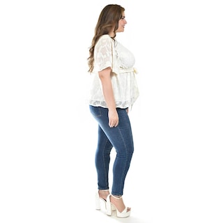 Foto 2 | Blusa de Encanje Roman Fashion Blanco