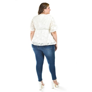 Foto 3 | Blusa de Encanje Roman Fashion Blanco