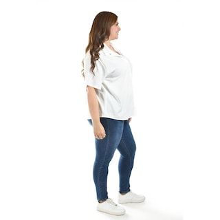 Foto 2 | Blusa Estampado Único Roman Fashion Tallas Extras Blanco