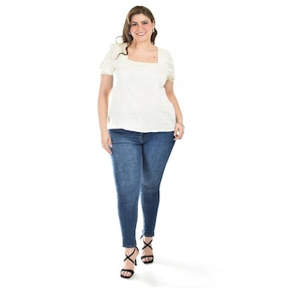 Foto 5 | Blusa De Lino Con Moño En Espalda Roman Fashion /tallas Extras, 5109 (beige) Beige