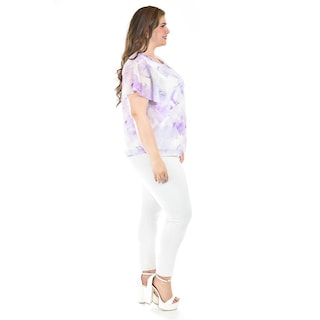 Foto 2 | Blusa Estampada Con Moño Roman Fashion /tallas Extras, 5115 (lila) Lila