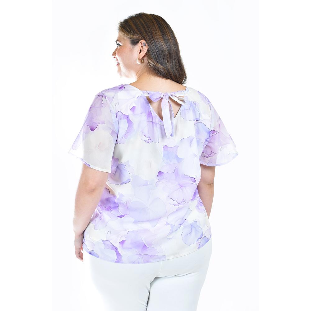 Foto 3 | Blusa Estampada Con Moño Roman Fashion /tallas Extras, 5115 (lila) Lila