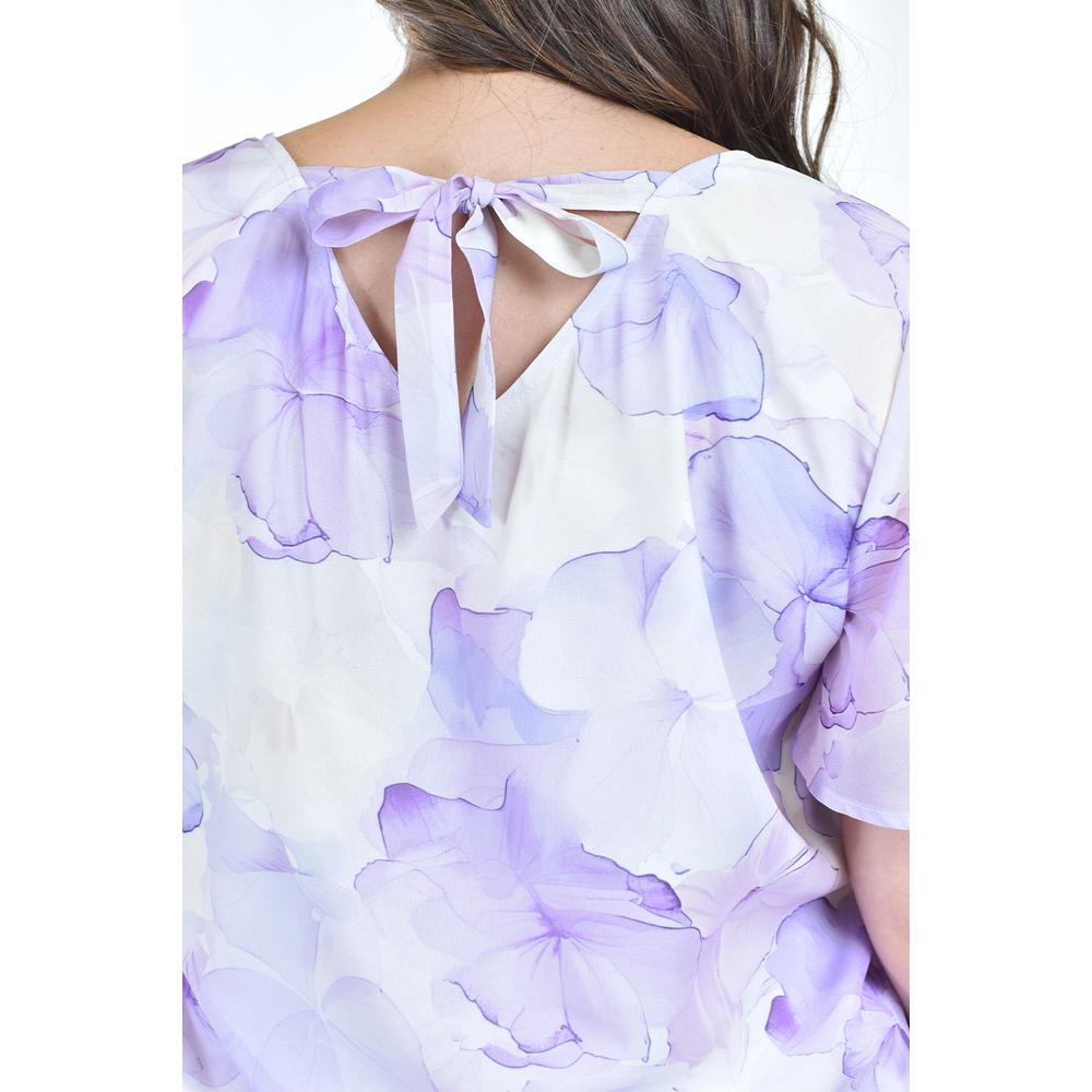 Foto 5 pulgar | Blusa Estampada Con Moño Roman Fashion /tallas Extras, 5115 (lila) Lila